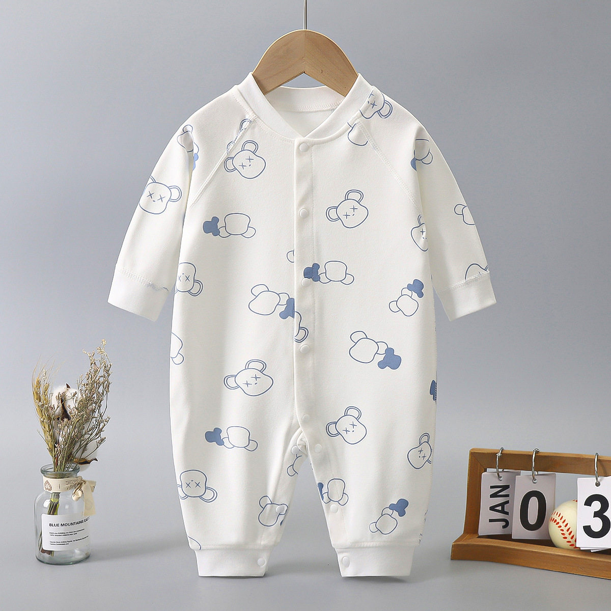 Baby Jumpsuit spring and autumn boys and girls baby Autumn romper newborn children's clothes pure cotton boneless Four Seasons romper