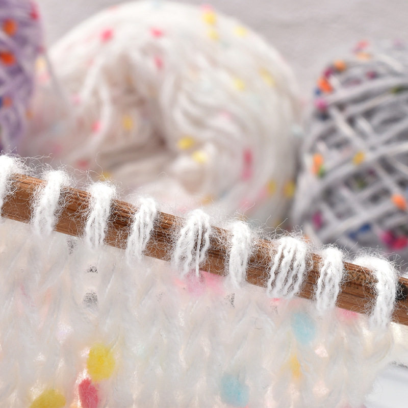 Rainbow Candy Mohair Beanie Thread Scarf Thread Hand Mixed Thread Handmade DIY Knitting Colorfulful Beanie Thick Wool Thread Wholesale