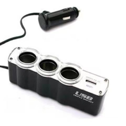 Factory direct car cigarette lighter 12/24v Universal car three cigarette lighter car cigarette lighter