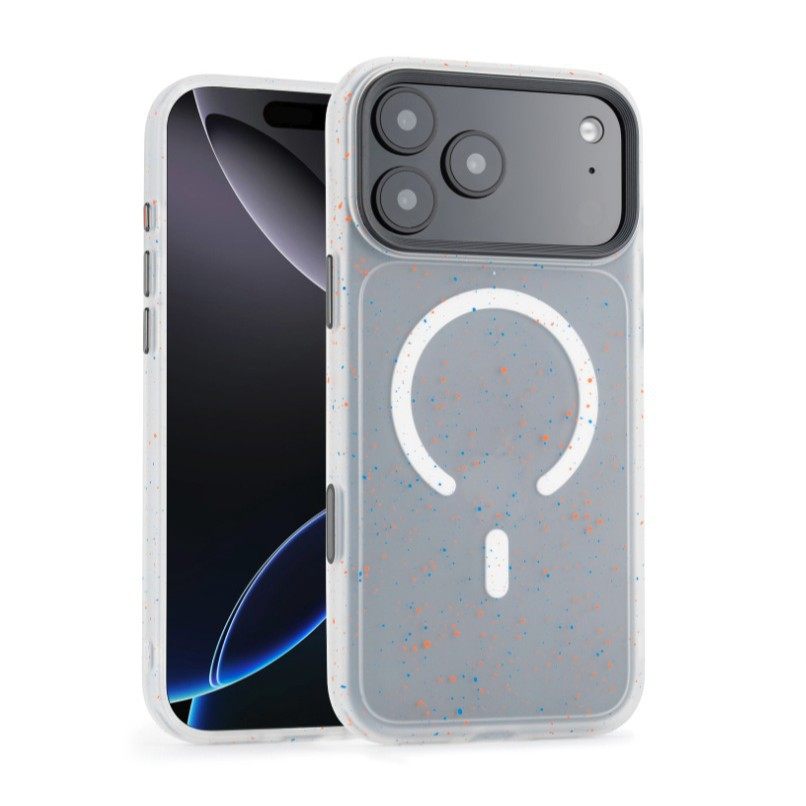 New iPhone16 phone case splash ink design transparent color frame magnetic suction case for Apple 15 mobile phone protective case