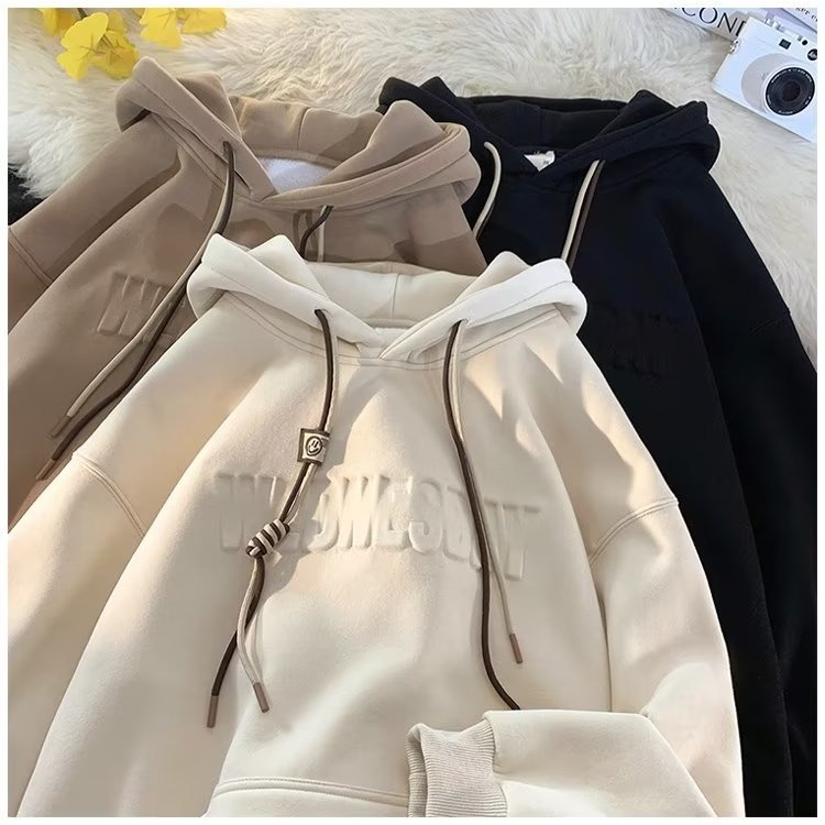 European and American heavyweight sweater men's winter fleece-lined thickened 500g steel seal coat autumn and winter vibe high street hoodie