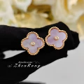 Pink mother-of-pearl earrings [price per pair]