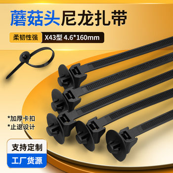 Factory supply high quality mushroom head disc car nylon cable tie 4.6*160 multi-specification car cable tie