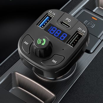 F17 car Bluetooth MP3 player U disk card FM transmitter PD car charger dual USB car Bluetooth receiver
