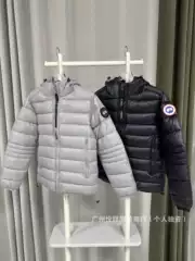 Cross-Border Foreign Trade Canada Goose Cotton Jacket for Men and Women, Warm Solid Color Hooded Logo Cotton Jacket, Cypress Series Coat