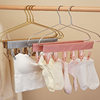 Travel portable fabric hanger bathroom multifunctional folding hanger 6 clips socks underwear clip wholesale
