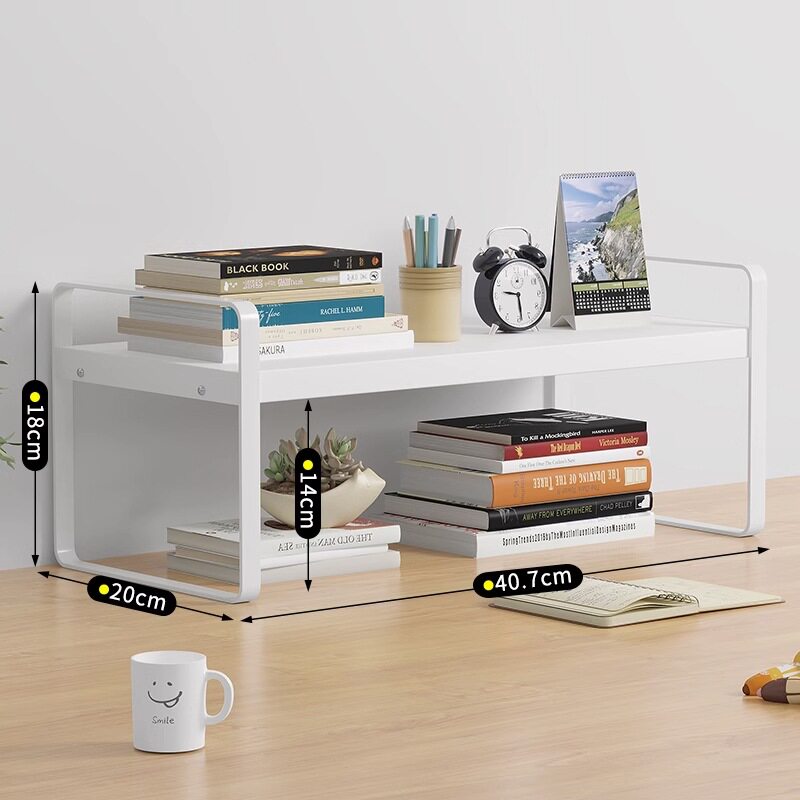 铁艺桌上书架学生宿舍收纳架子办公桌面置物架多层木置物架小书架