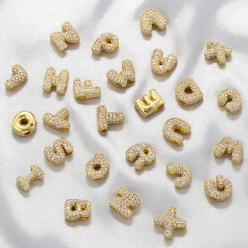 Cross-border Hot Selling Copper Inlaid Zirconium 26 English Letter Pendant Personality DIY Bracelet Necklace Letter Pendant VD1649