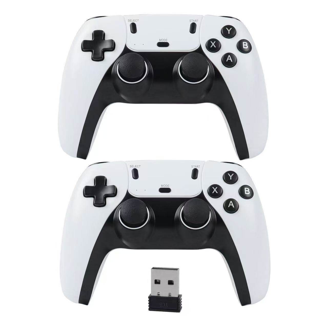 Ps2 Dual Wireless Game Controller for Two Players, Tv 2.4g Wireless Connection, One-To-Two Ps