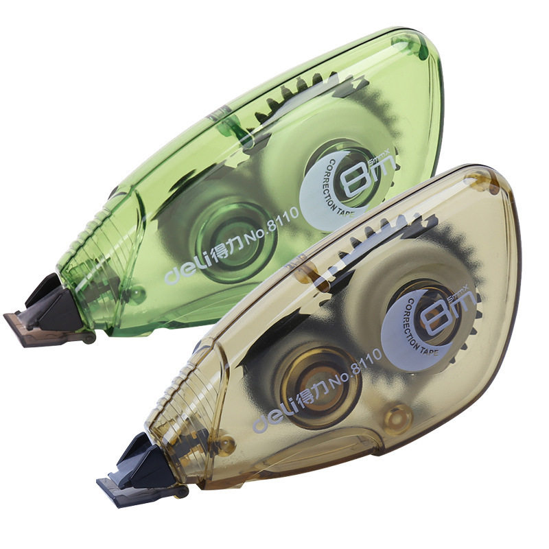 Deli 8110 correction tape 5mm * 8 m students modify stationery correction tape transparent film simple correction tape