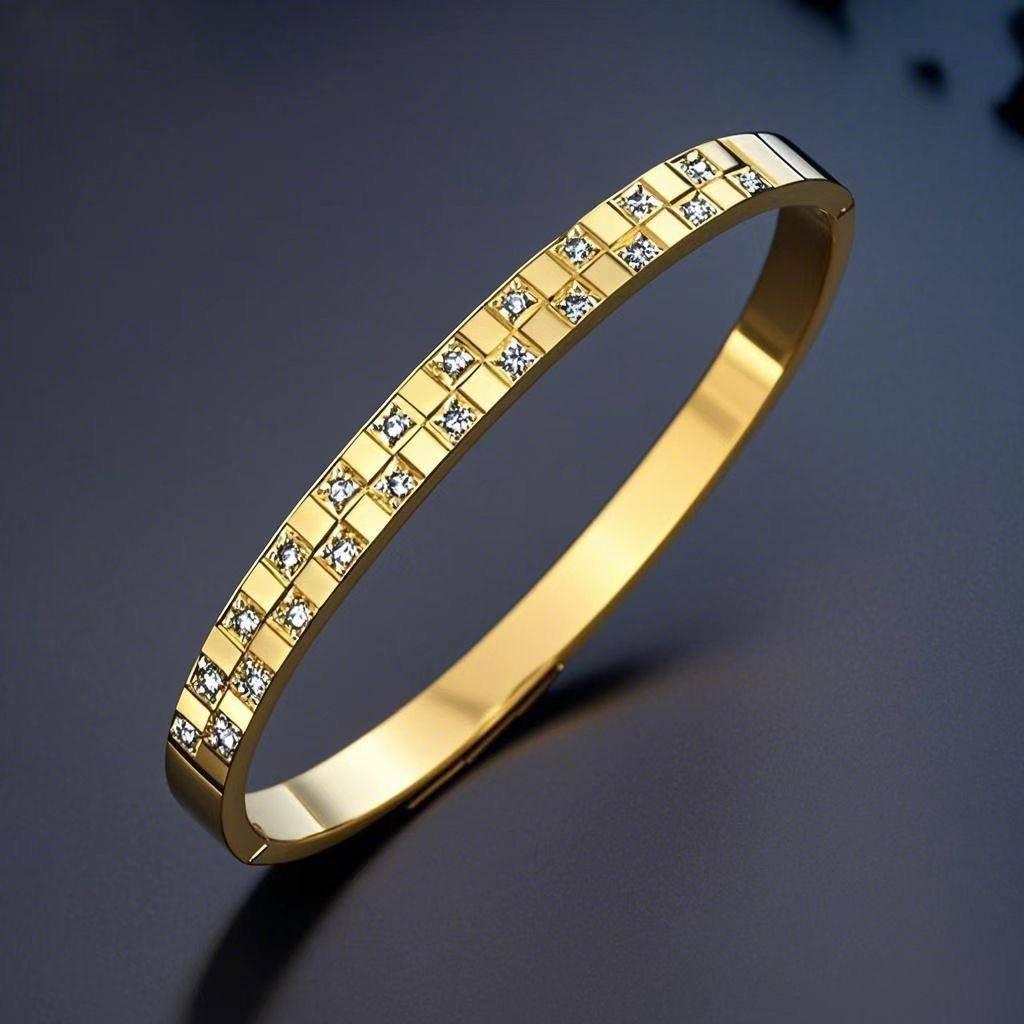 钛钢手镯女生高级感小众满天星不掉色镶钻精致排钻ins风满钻手环