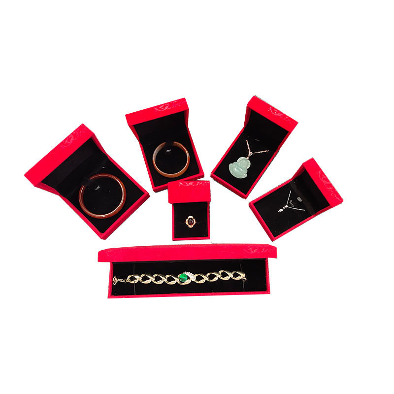 Imprinted right angle flannel jewelry packaging box flannel earrings pendant bracelet necklace storage box wholesale