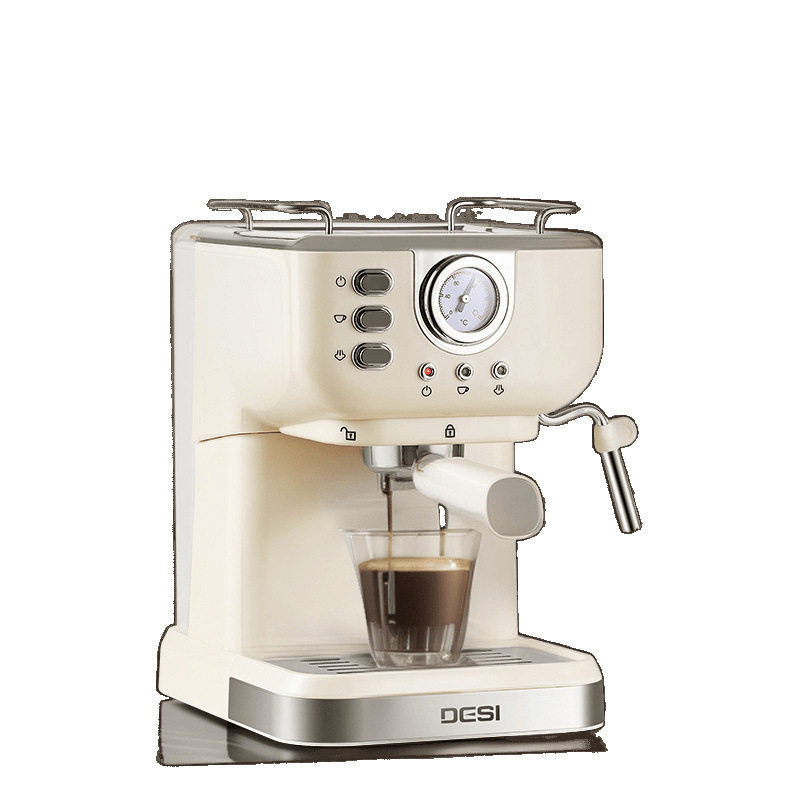 Desi Retro Household Concentrated Italian Semi-Automatic Coffee Machine One-Click Extraction and Milk Foaming All-In-One Small Commercial