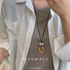 Korean Ins Simple Geometric Asymmetrical Pendant Long Necklace Women's Niche Elegant Versatile Adjustable Accessories Chain