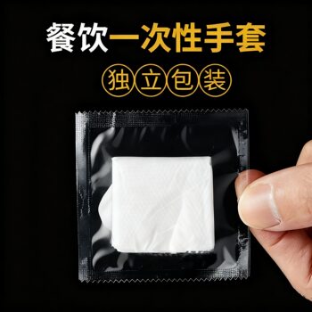 Disposable Gloves Transparent Packaging Independent Small Package Catering Takeaway Square 2-Pack Plastic Gloves Wholesale