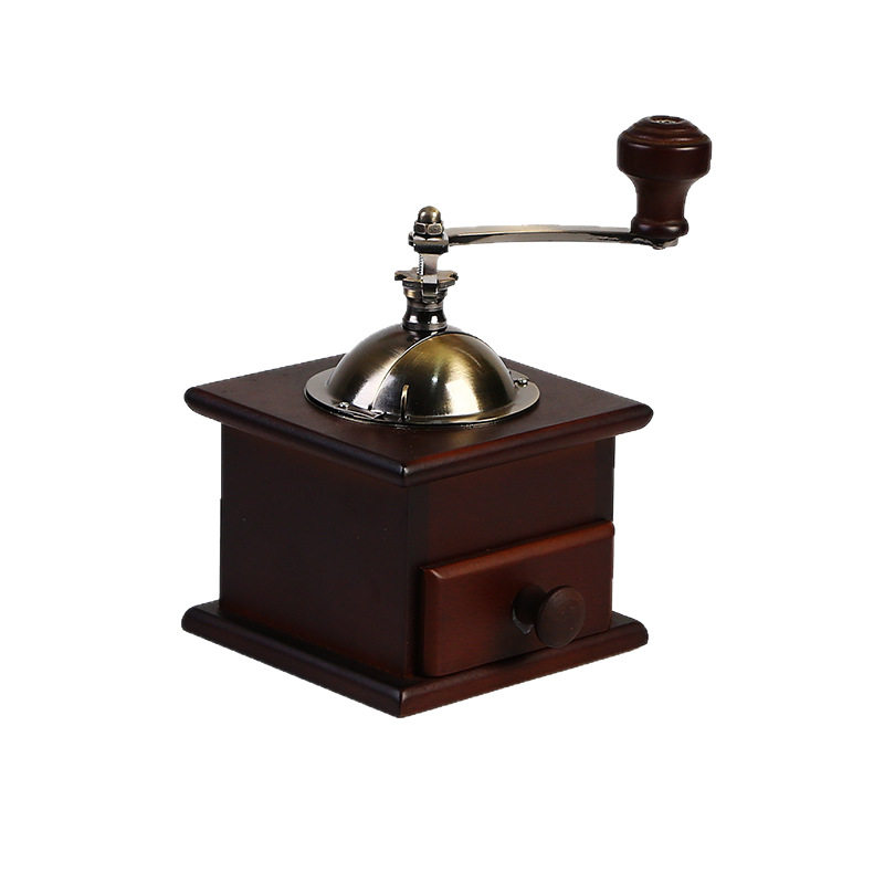 Hand-Cranked Coffee Grinder, Hand-Cranked Coffee Machine, Retro Classic Hand-Cranked Solid Wood Coffee Grinder, Coffee Bean Grinder