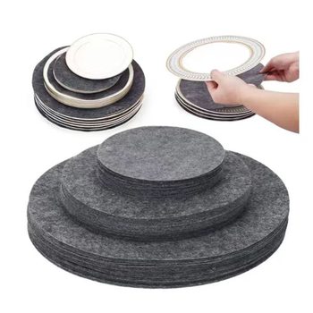 Cross-border Amazon Felt Dinner Plate Partition Mat Pan Protection Mat Thickened Dishes Heat Insulation Non-slip Mat in stock