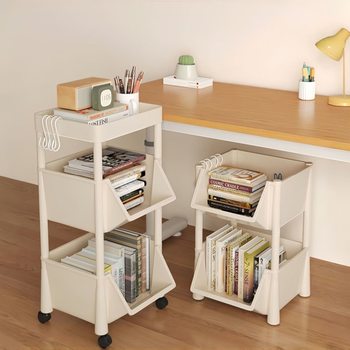Bookshelf Floor Storage Rack Multi-layer Storage Cabinet Desk Table Storage Shelf Living Room Movable Cart