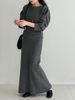French Style One-Line Collar Waist Top for Women + High-Waisted Knitted Skirt for Women, Two-Piece Suit Ss864