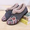 New Style Cotton Shoes Women's fleece-lined Thickened Middle-aged and Elderly Flat Embroidered Shoes Chinese Ethnic Style Slip-on Shoes for Mother Hanfu