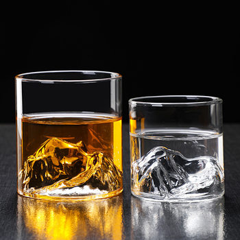 Japanese-style Mount Fuji Xizang Mountain Cup Glass Guanshan Single-layer Cup Japanese Whisky Wine Cup Home High-value Water Cup