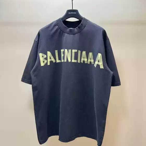 Bb's High-Quality Paris Balenciaga Printed Casual Versatile Short-Sleeved T-Shirt for Men, Loose Fit, Pure Cotton 270g