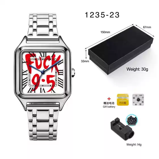 2025 New Model Square Dial Simple and Elegant Ins-Style Light Luxury High-End Unisex Square Waterproof Quartz Watch
