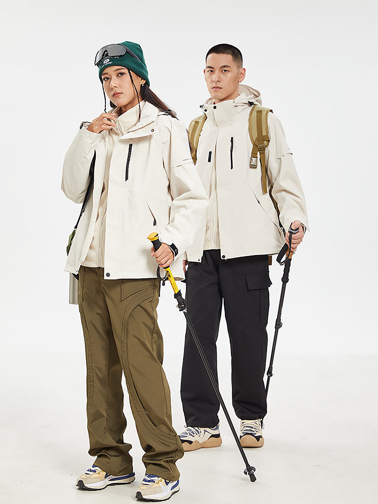 A Certain Brand's Same Style of Three-In-One Jacket for Women and Men, Outdoor Windproof and Waterproof Jacket, Workwear Customization Lg