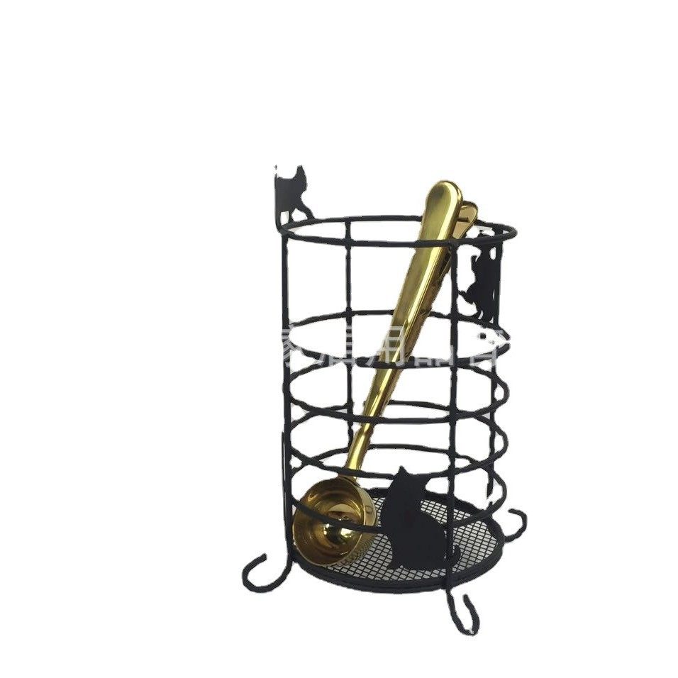 Vintage Cat Chopsticks Barrel Pen Barrel Desktop Multi-function Storage Basket Household Items