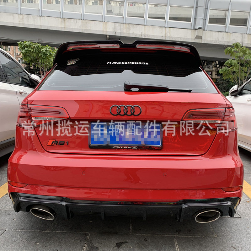 适用奥迪14-20款A3两厢顶翼装饰 A3尾翼顶翼定风翼免打孔改装配件