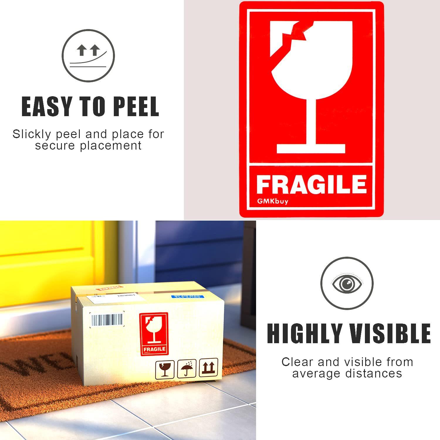 Amazon eBay cross-border hot selling products 3 x 2 inches-100 glass design fragile sticker roll