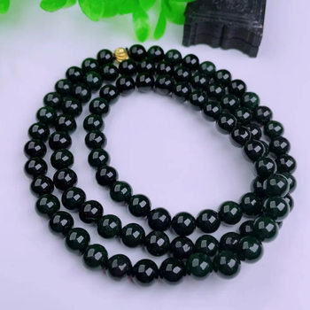 Black genuine goods Natural A Goods Jade Ink Beads Necklace Bracelet All-match Elegant Light Luxury Handmade Beads