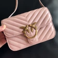 Sheepskin tofu bag pink trumpet