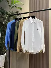 In Jomi/New Style Lapel Solid Color Shirt with Small Horse Embroidery on the Chest, Linen Long-Sleeve Comfortable Casual Shirt for Women
