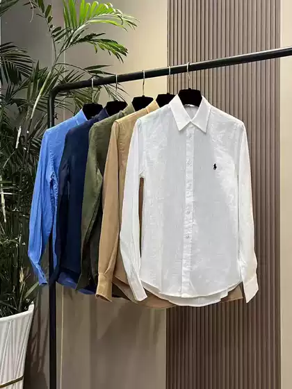In Jomi/New Style Lapel Solid Color Shirt with Small Horse Embroidery on the Chest, Linen Long-Sleeve Comfortable Casual Shirt for Women
