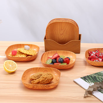 Cross-border Light Luxury Wood Grain Dish Creative High Beauty Value Home Afternoon Tea Snack Tray Wood Grain Dish High Beauty Value Fruit