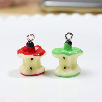 Resin color mini apple core Red Apple Keychain earrings earrings pendant diy jewelry accessories material