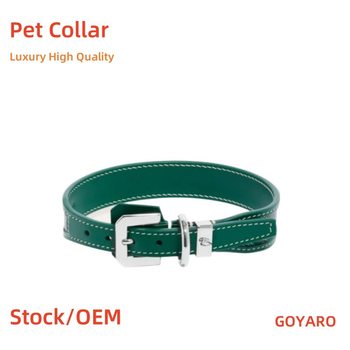 Petcollar Cowhide Medium and Small Size Dogs Collar Goyard Pet Supplies Cat French Bulldog Collar Small Size Dogs