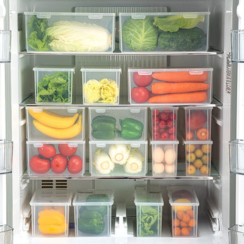 Kitchen Food Refrigerator Side Door Storage Box Transparent Sealed Classified Vegetables and Fruits Household Refrigerator Storage Box