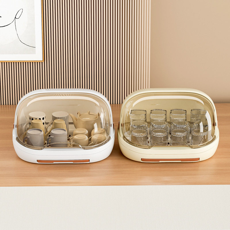 Baby Bottle Storage Box Large Baby Cup Storage Box Draining Dust-proof Drying Rack Tea Cup Storage Box