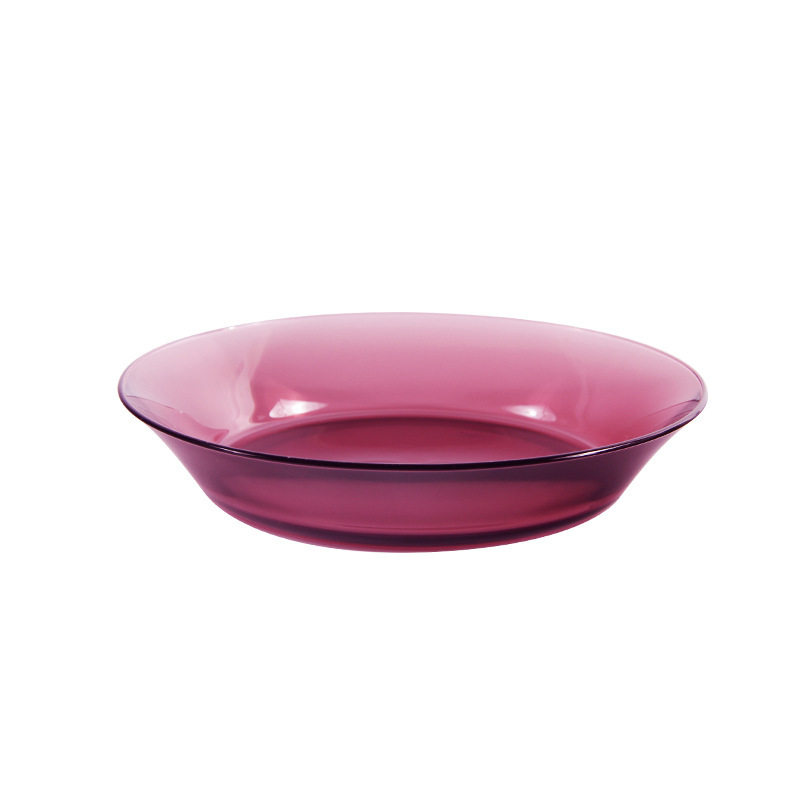 Tempered Glass Purple Dessert Cake Plate Pasta Plate Fried Rice Tray Dish Vegetable Salad Fruit Plate Western Food Plate