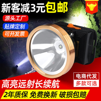 F118 outdoor head-mounted night riding miner's lamp led headlight lithium battery rechargeable light headlight lithium battery fishing
