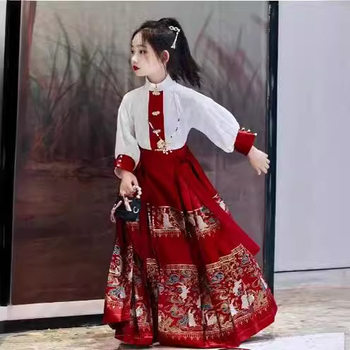 Maxi skirt girls' Hanfu new summer children's ancient costume skirt baby Chinese style little girl thin suit