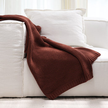 Coarse wool knitted small blanket American simple solid color wool sofa blanket factory in stock cross-border a generation of hair