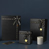 In stock business gift box cover leather pattern black bow packing box Valentine's Day gift box wholesale