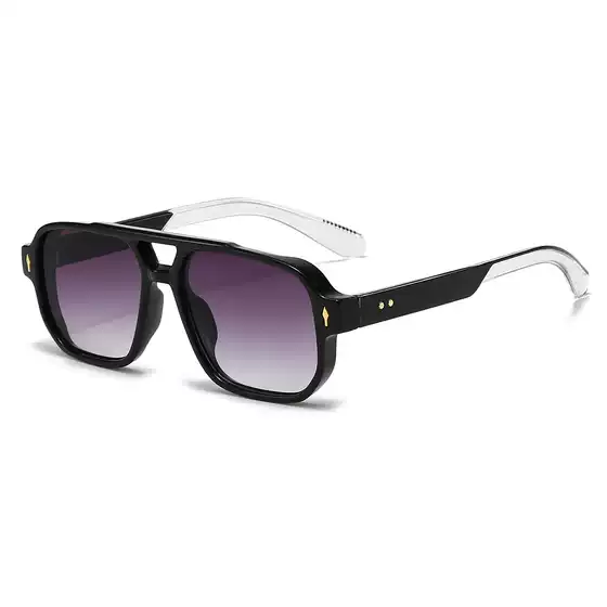 European and American New Square Fashion Double Bridge Sunglasses Men's Cross-Border Retro Casual Driving Business Trendy Sunglasses