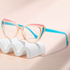 New Cat-Eye Color-Blocking Frame Personality Plain Glasses Fashion European and American Style Natural Look Xiaohongshu Street Glasses Frame for Women Trendy