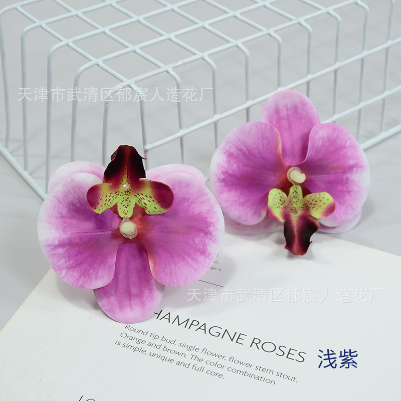 显纹蝴蝶兰花朵家居装饰仿真花批发茶几电视柜摆放绢花婚礼插花朵