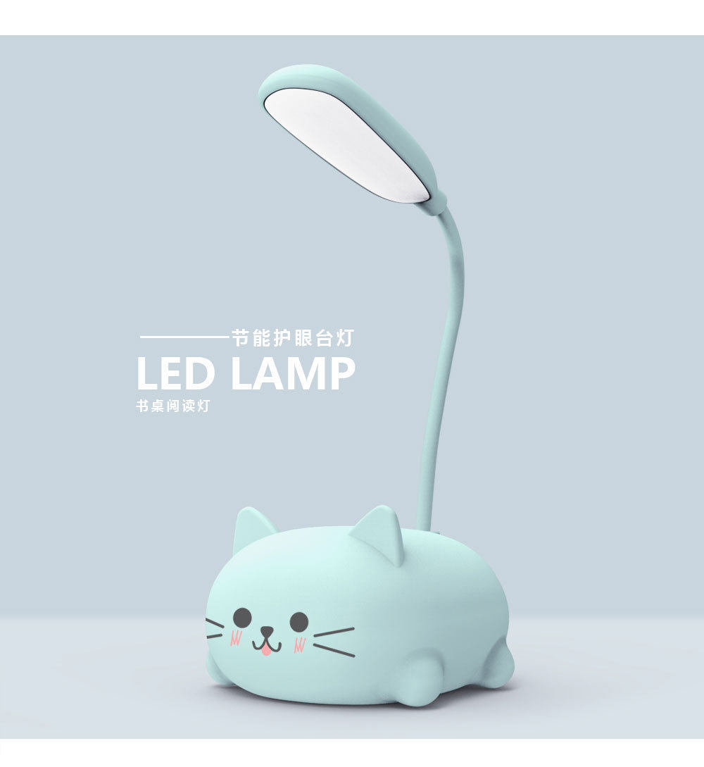 Cartoon creative folding LED small table lamp student learning eye protection book light USB charging mini night light