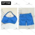 Electric blue-halter + shorts suit